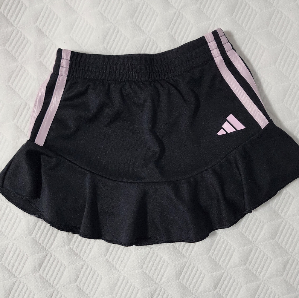 Adidas Girls' Black Skort with Pink Trim